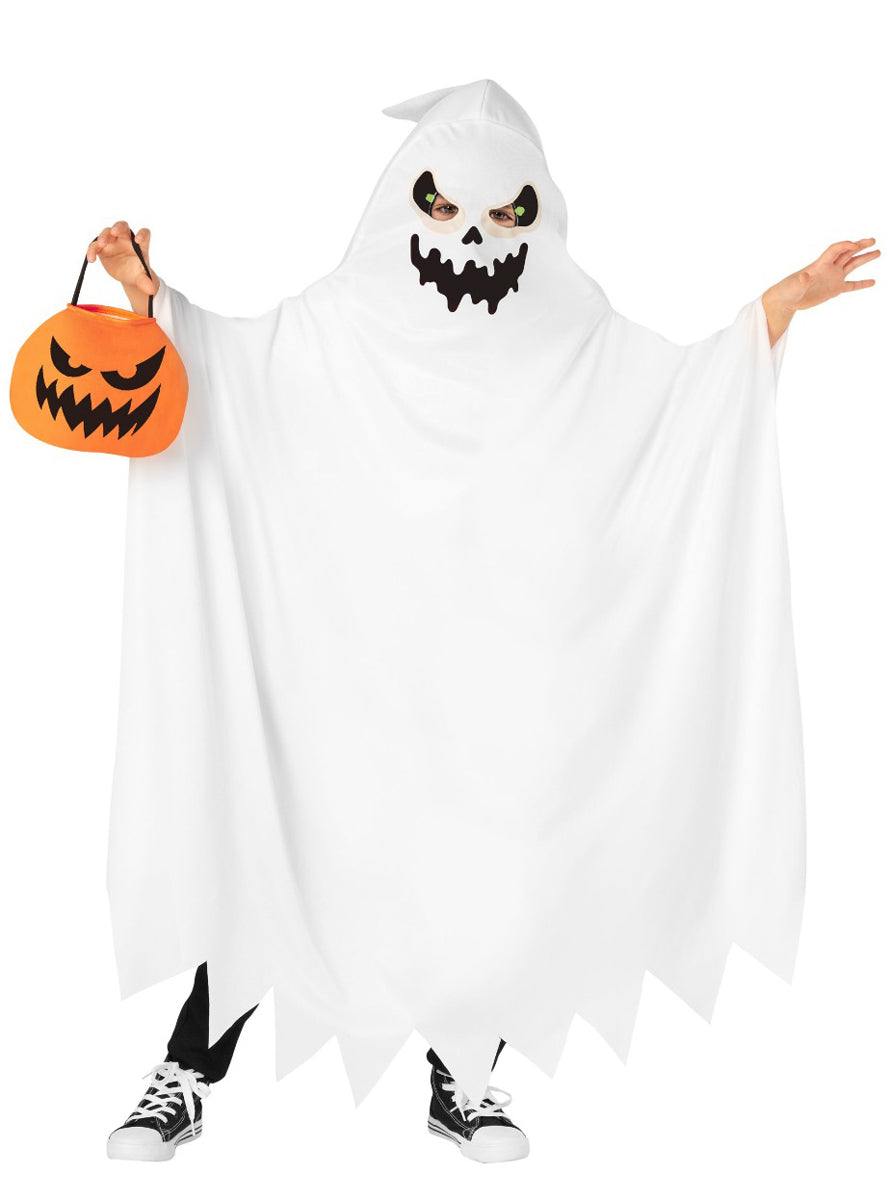 Hooded Boys Halloween Ghost Costume - Main Image