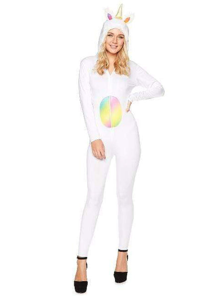White Hooded Unicorn Costume for Women - Main Image
