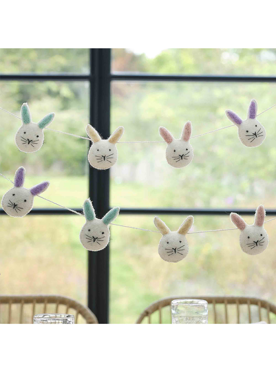 Hop Hop Hooray 150cm Long Felt Easter Bunny Fabric Bunting – Lifestyle Image 2