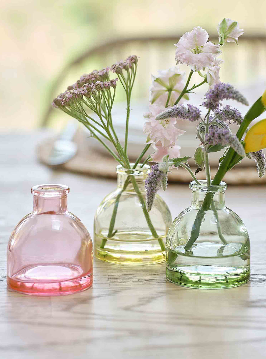 Hop Hop Hooray 3 Pack 6cm Tall Glass Bud Vases – Lifestyle Image