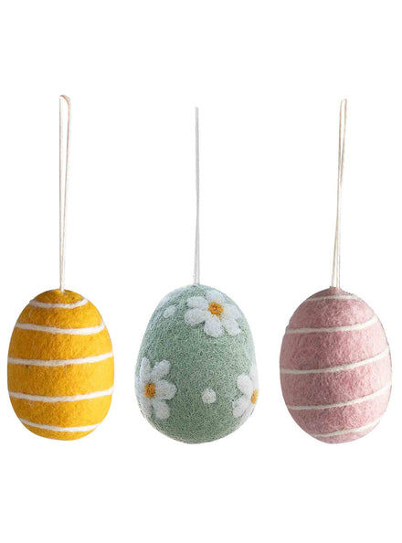 Hop Hop Hooray 3 Pack Felted Easter Egg Decorations – Main Image
