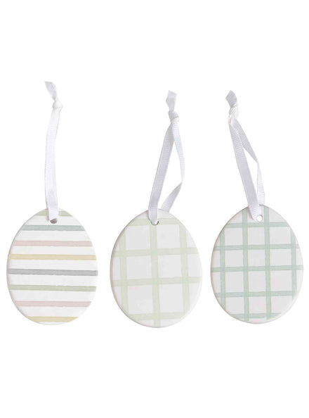 Hop Hop Hooray 3 Pack Hanging Ceramic Easter Egg Decorations – Main Image