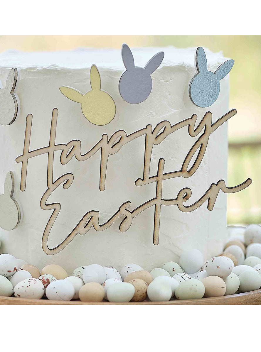 Hop Hop Hooray Wooded Bead and Foliage Easter Wreath – Main Image