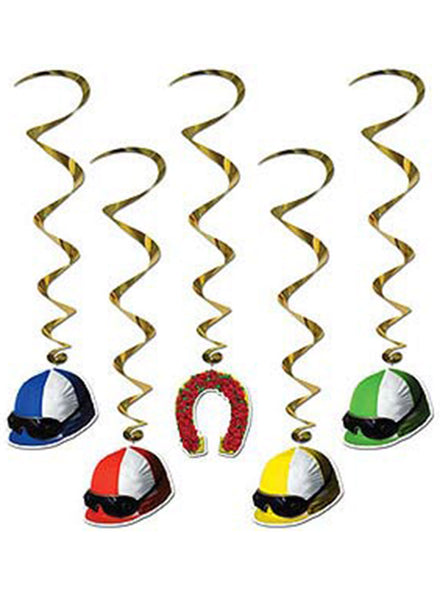 Race Day Jockey Hanging Whirl Decorations - Main Image