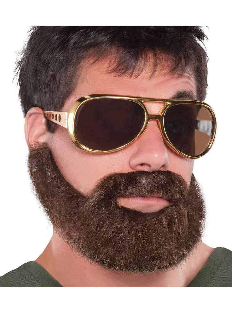 Stick On Brown Beard and Moustache Set
