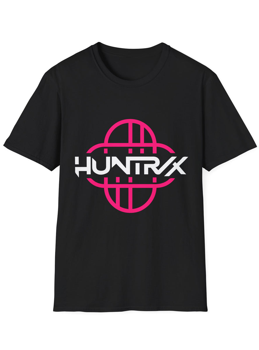 Adults Black T-Shirt with Huntrix Pink Logo Print