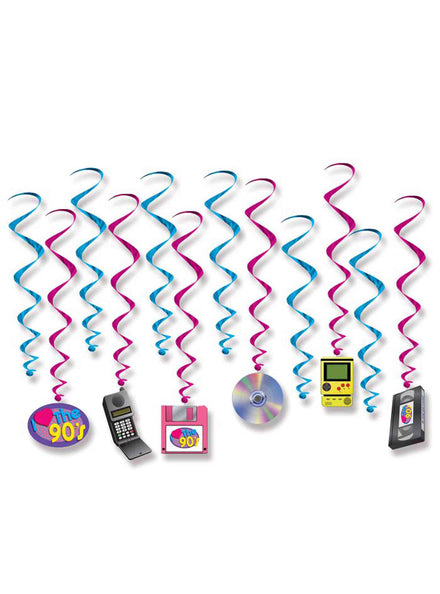 I Love the 90s Hanging Whirl Decorations - Main Image