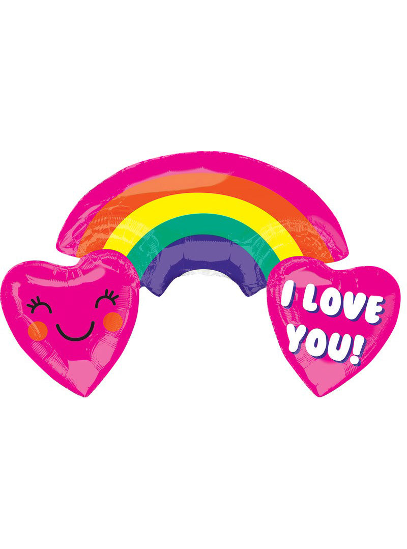 I Love You Colourblast Rainbow 93cm Supershape Foil Balloon - Main Image