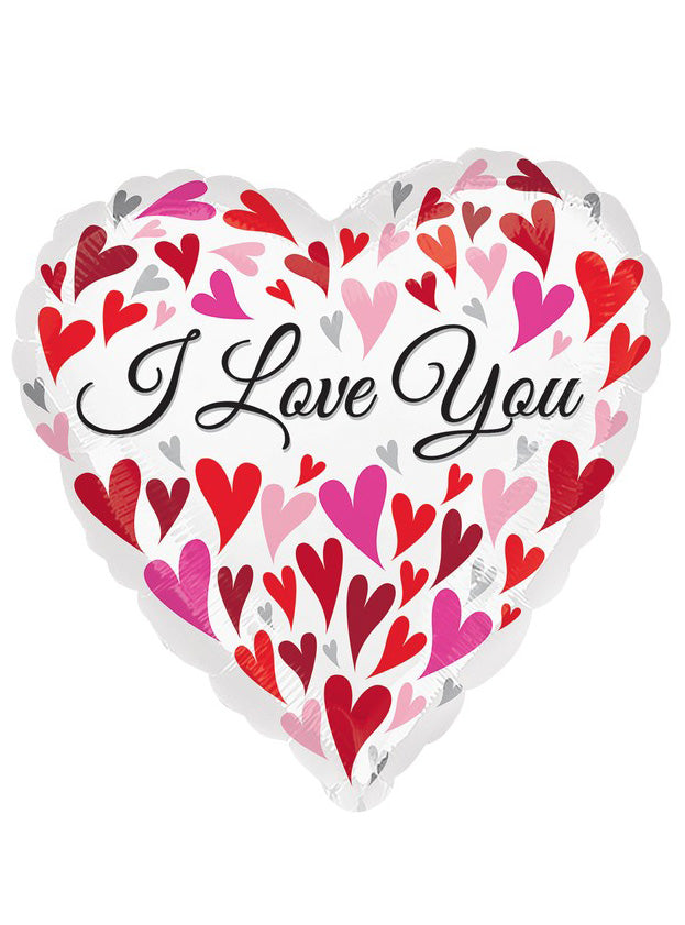 I Love You Happy Hearts 45cm Foil Balloon - Main Image