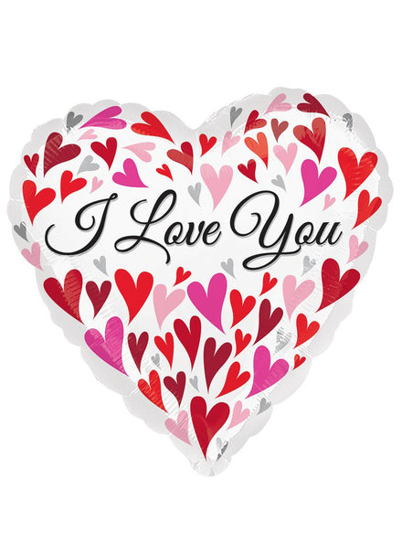 I Love You Happy Hearts 45cm Foil Balloon - Main Image