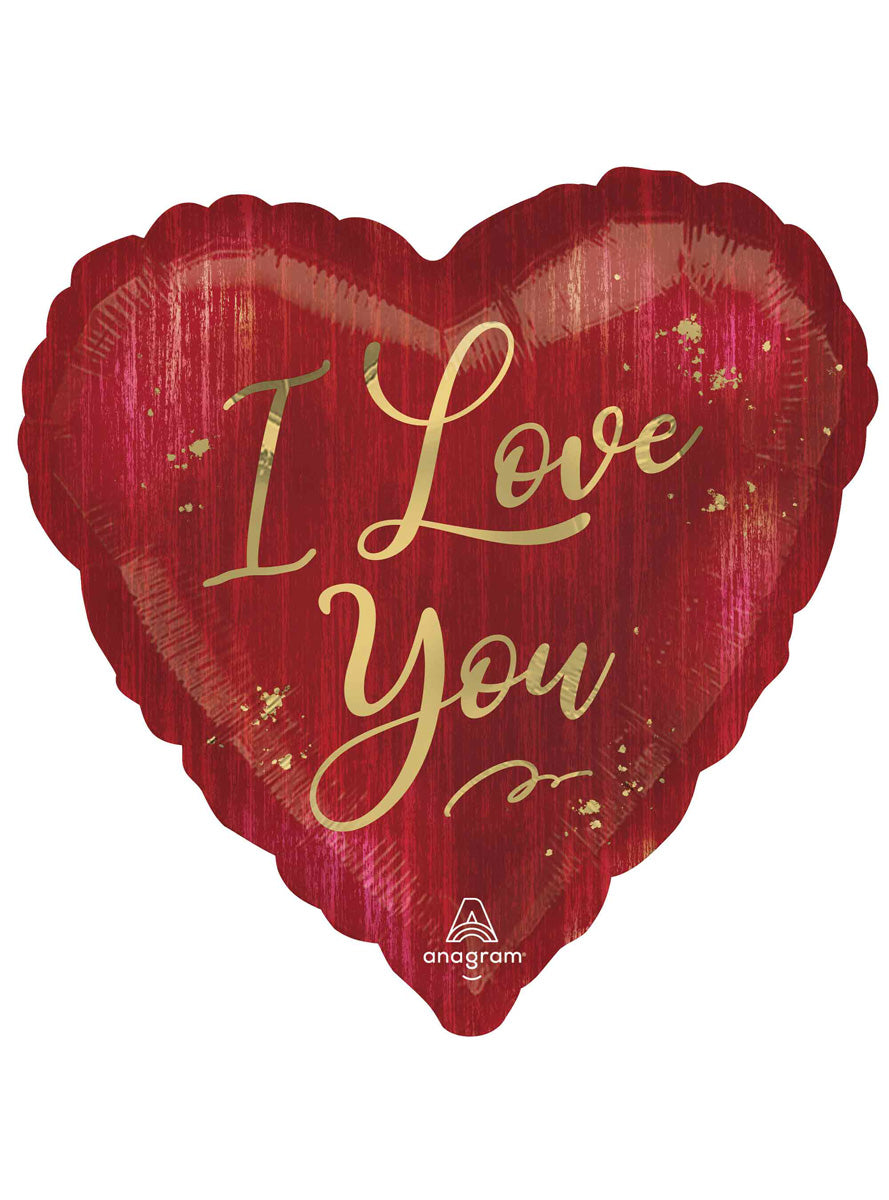 I Love You Rouge Red 45cm Heart Shaped Foil Balloon - Main Image