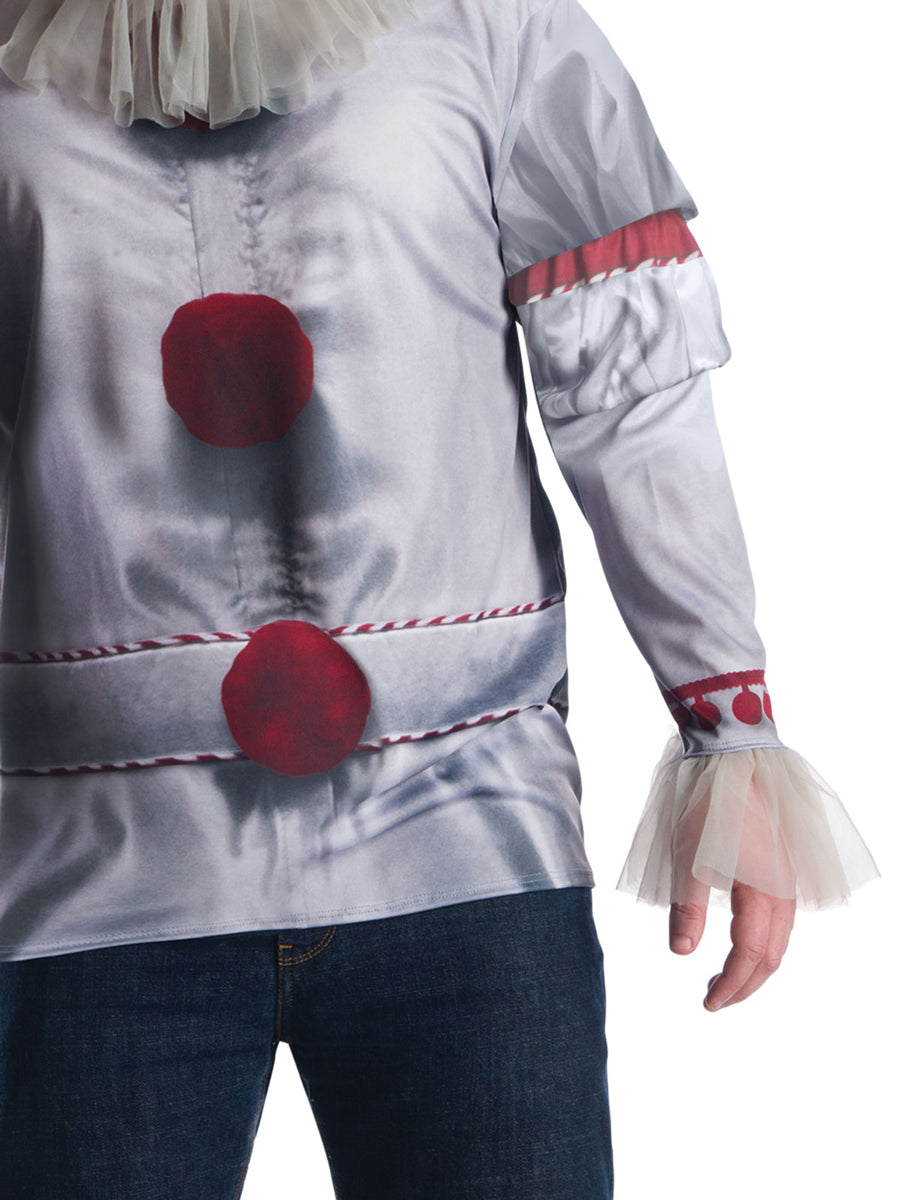 IT Pennywise Mens Plus Size Halloween Clown Costume - Close Image 2