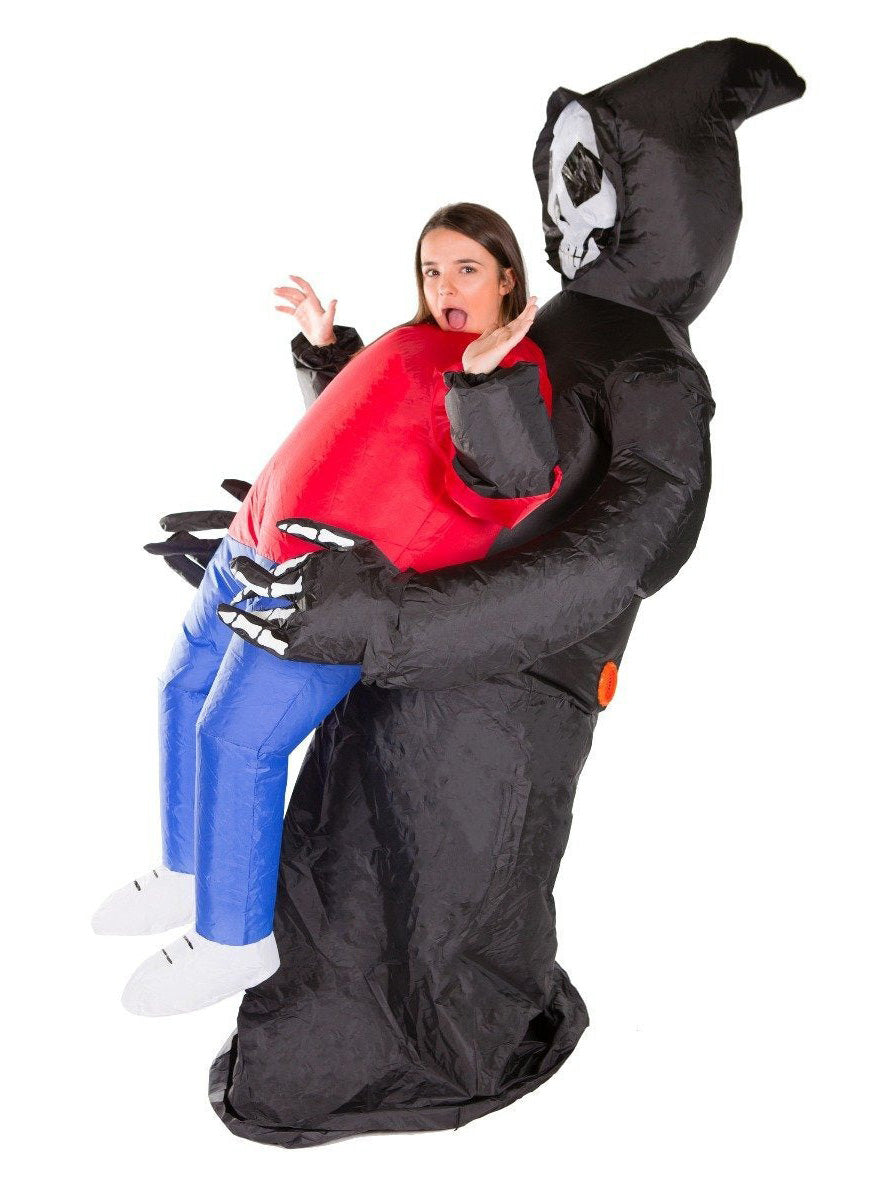 Inflatable Adults Lift Up Grim Reaper Halloween Costume - Main Image