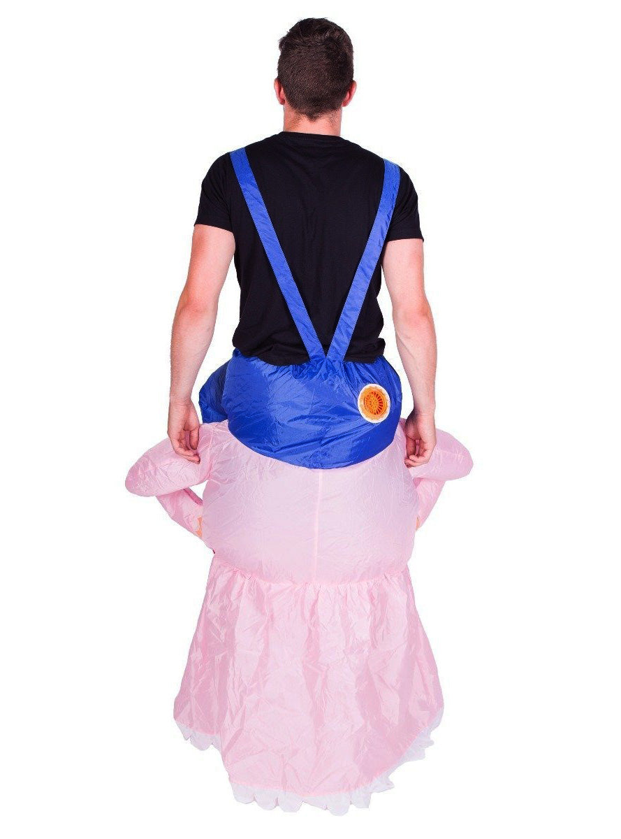 Inflatable Adults Lift Up Old Lady Costume - Back Image