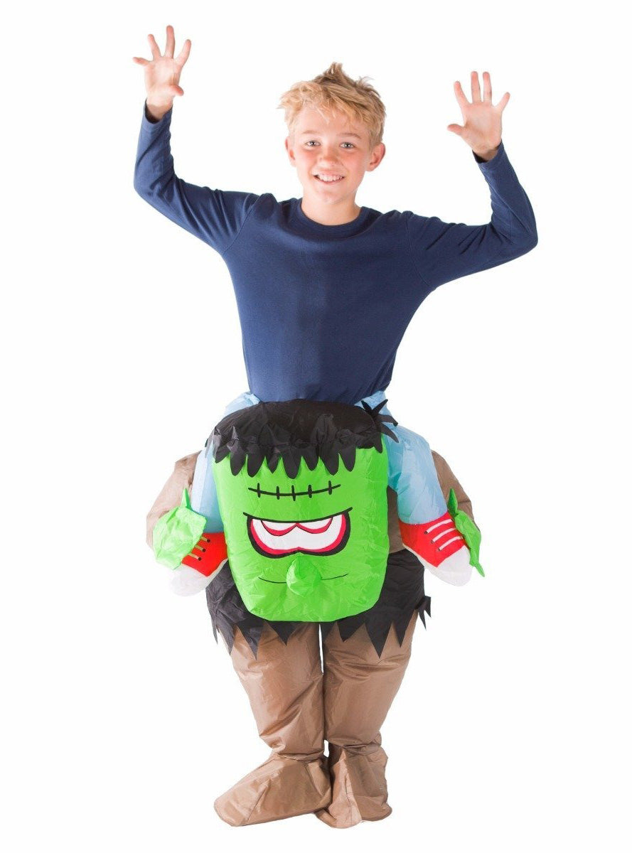 Inflatable Kids Lift Up Frankenstein Monster Halloween Costume - Main Image