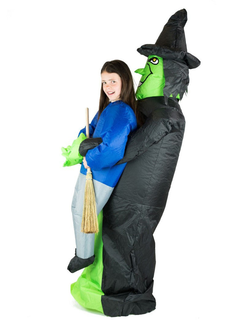 Inflatable Lift You Up Witch Kids Halloween Costume - Side Image