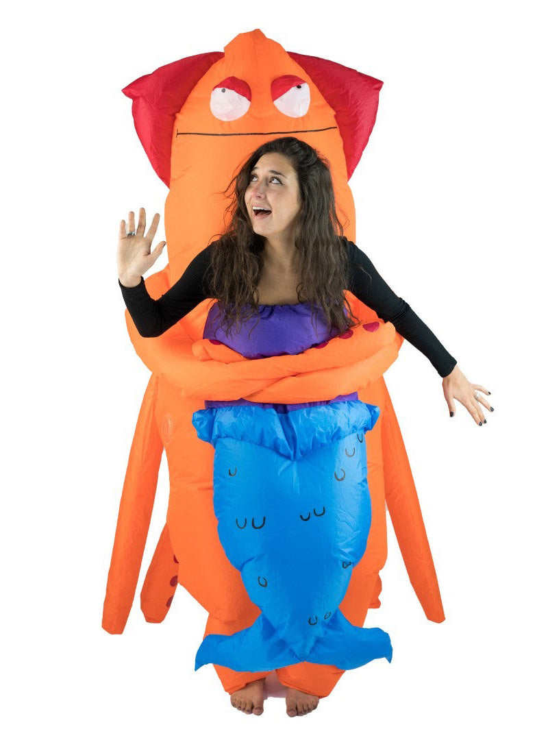 Inflatable Squid Monster Adults Lift Me Up Costume - Alternative Image