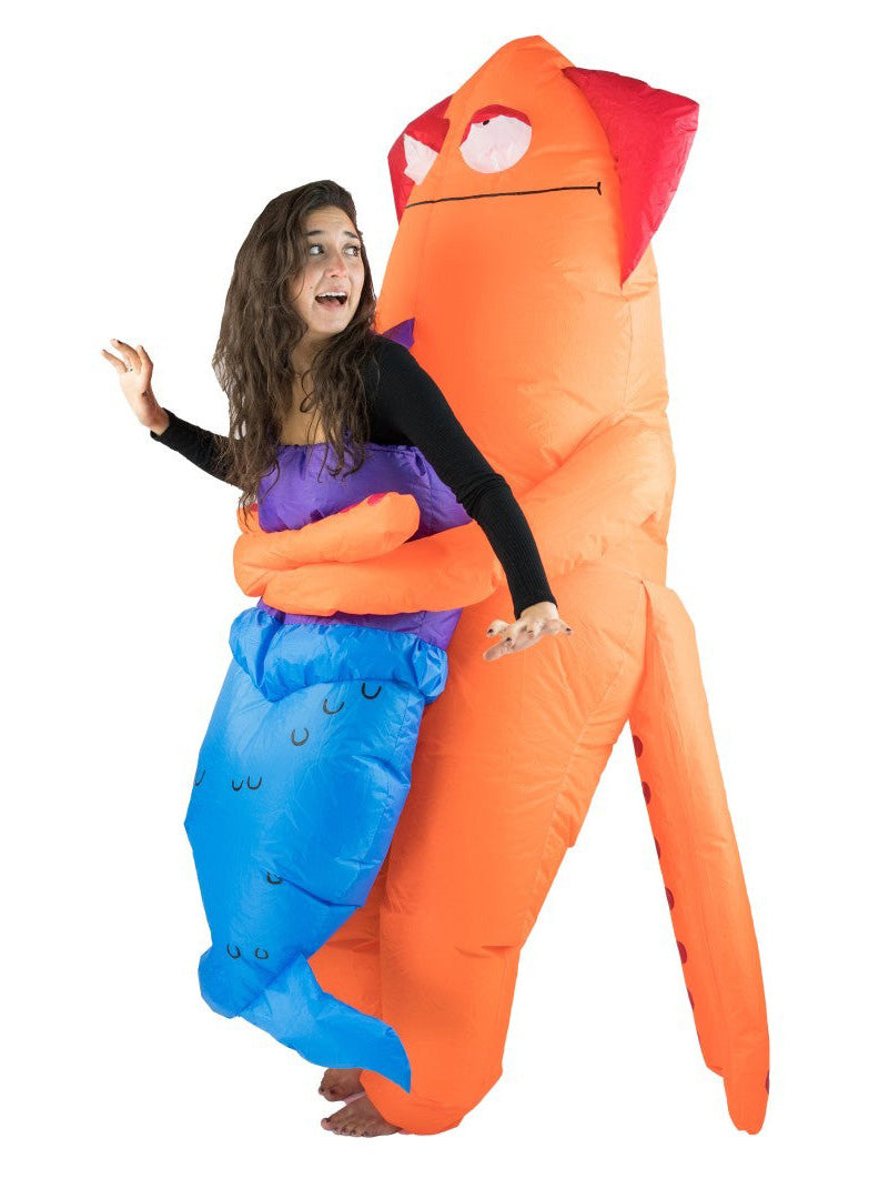 Inflatable Squid Monster Adults Lift Me Up Costume - Alternative Side Image