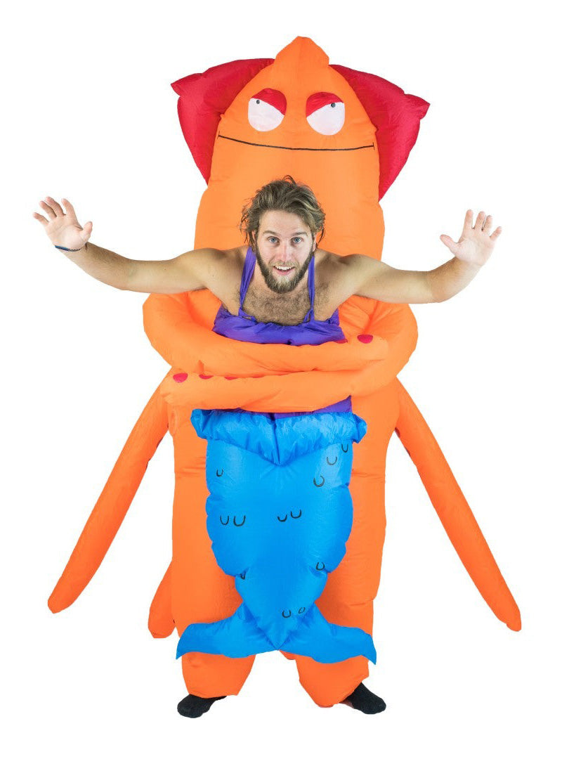 Inflatable Squid Monster Adults Lift Me Up Costume - Main Image