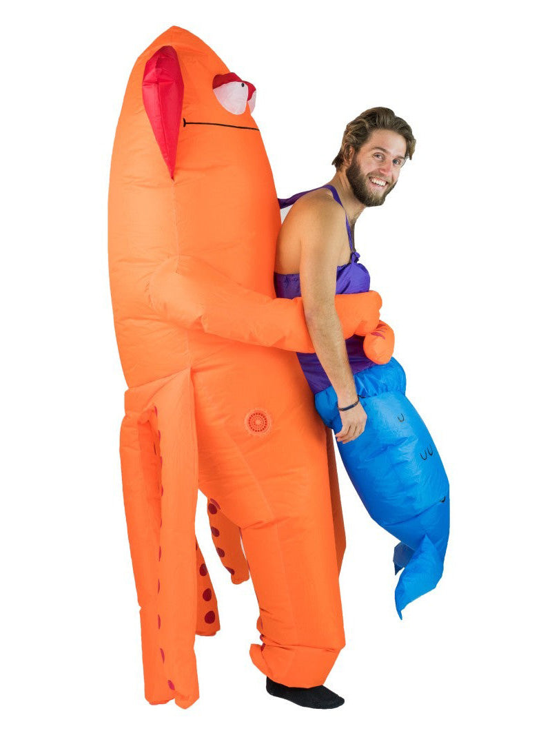 Inflatable Squid Monster Adults Lift Me Up Costume - Side Image