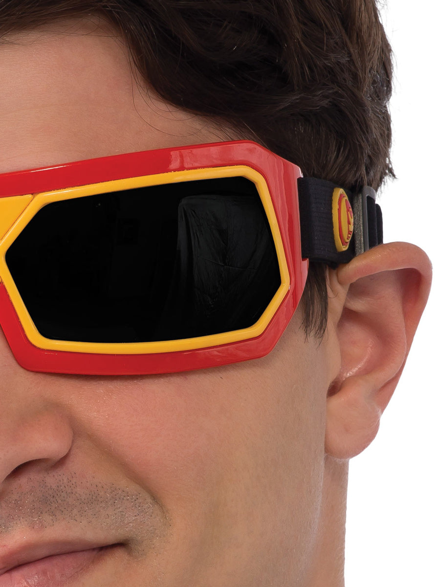 Mens Iron Man Red Marvel Superhero Costume Goggles - Close Image