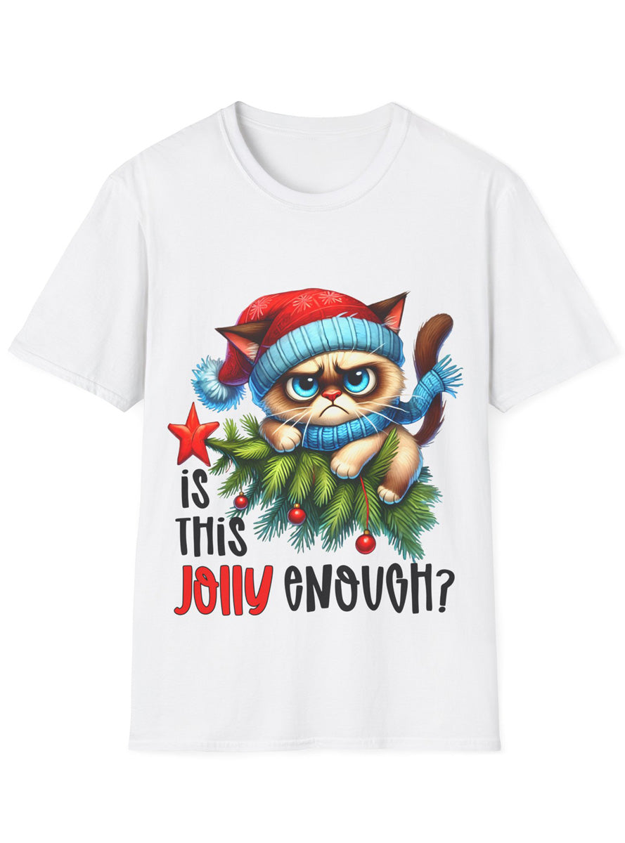 Is This Jolly Enough Adults White Grumpy Cat T Shirt