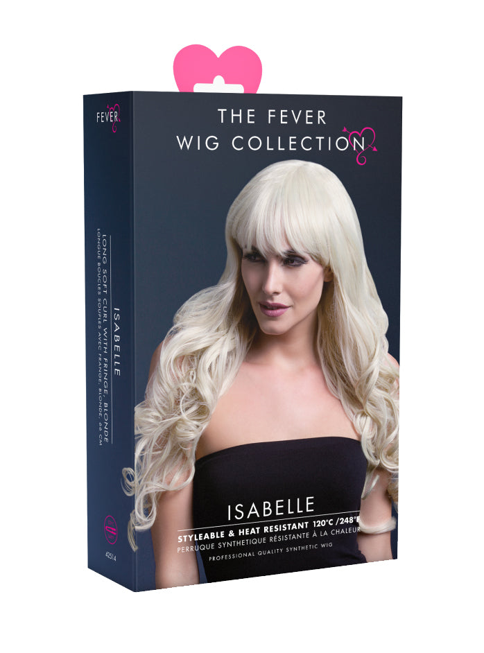 Womens Long Blonde Curly Heat Resistant Fashion Wig With Fringe - Packaging Image