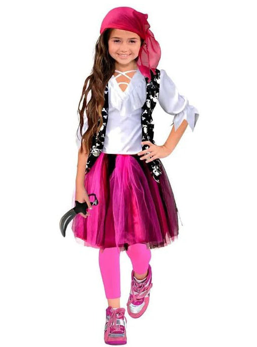 Island Pirate Girls Pink Tutu Costume - Main Image