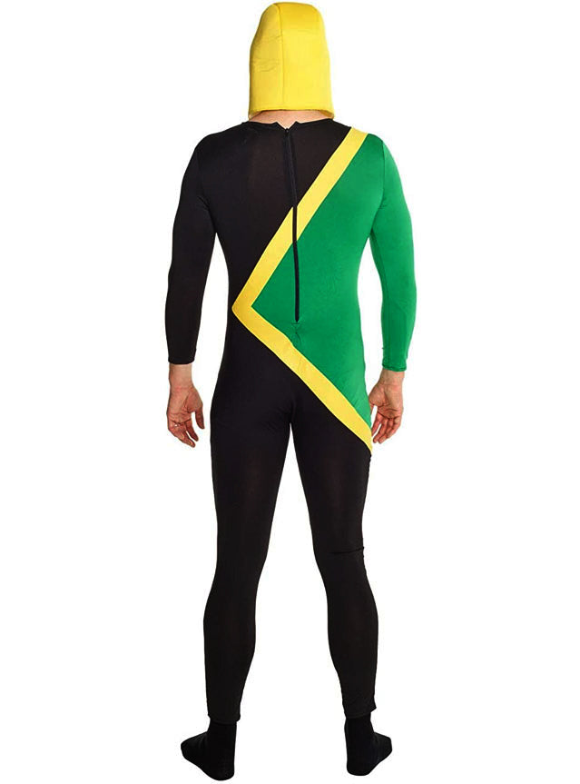 Plus Size Jamaican Bobsled Mens Morphsuit - Back Image 