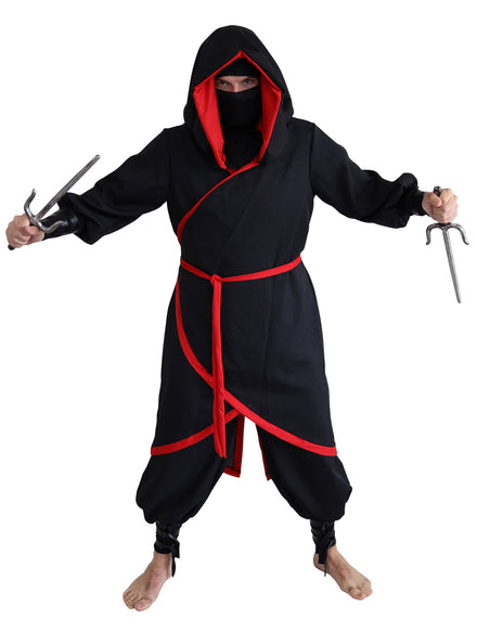 Japanese Ninja Mens Black and Red Costume - Main Image