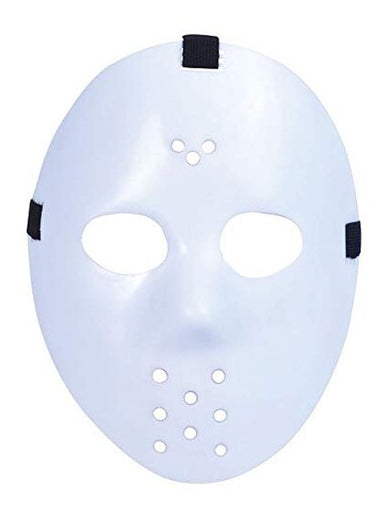 Jason Adults White Plastic Halloween Hockey Costume Mask - Main Image