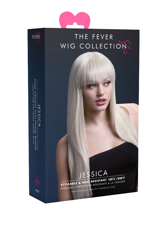 Womens Long Blonde Deluxe Fashion Wig With Fringe - Packaging Image