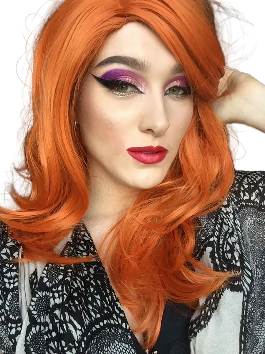 Jessica Rabbit Orange Wavy Costume Wig
