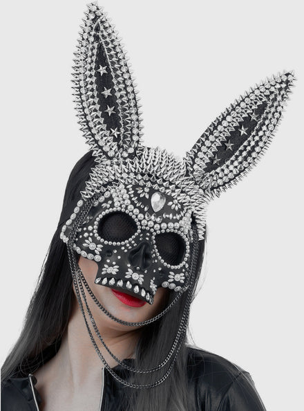Spiked Deluxe Womens Bejewelled Bunny Mask - Main Image