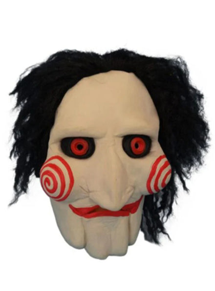 Jigsaw Adults Halloween Latex Costume Mask with Hair - Main Image