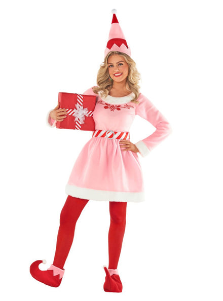 Plus Size Womens Pink Jovi Elf Christmas Costume Main Image