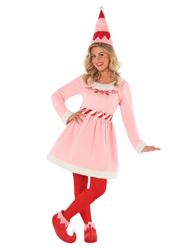 Womens Pink Jovi Elf Christmas Costume Alternative Image 1