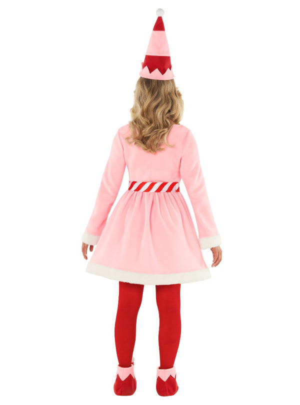 Womens Pink Jovi Elf Christmas Costume Back Image