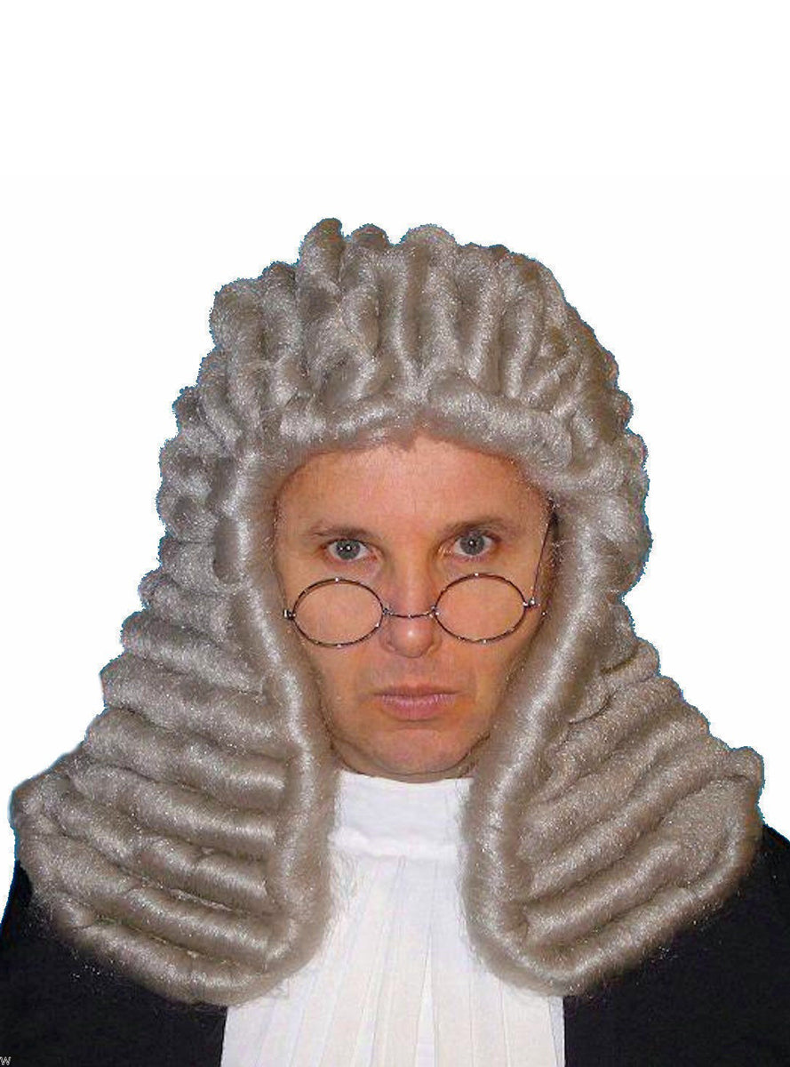 Mens Grey Judge Costume Wig