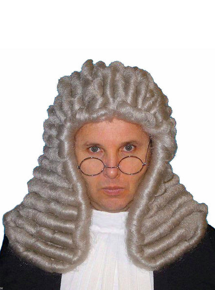 Mens Grey Judge Costume Wig