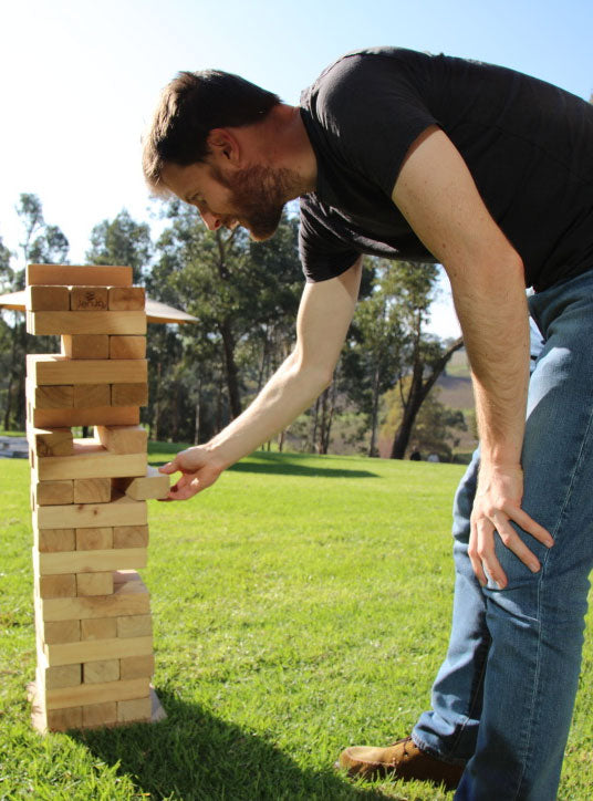 Jumbo Jenjo 81cm Wooden Block Outdoor Game - Lifestyle Image 2