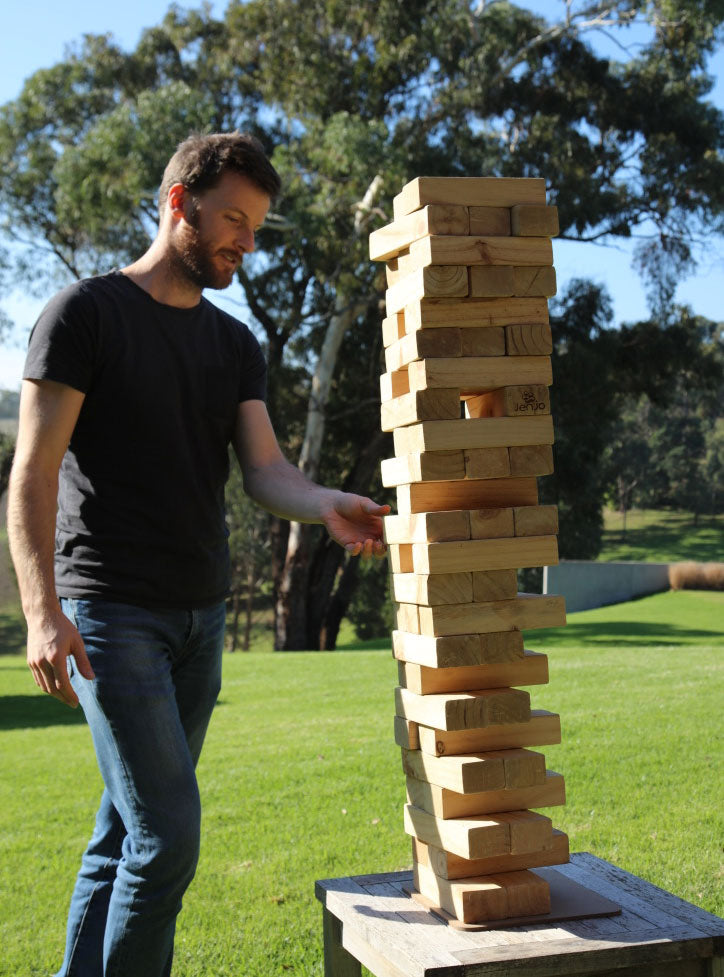 Jumbo Jenjo 81cm Wooden Block Outdoor Game - Lifestyle Image 3