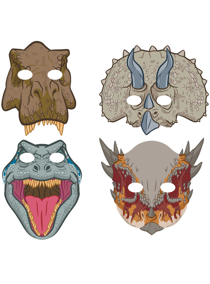 Jurassic World Party Masks 8 Pack - Main Image