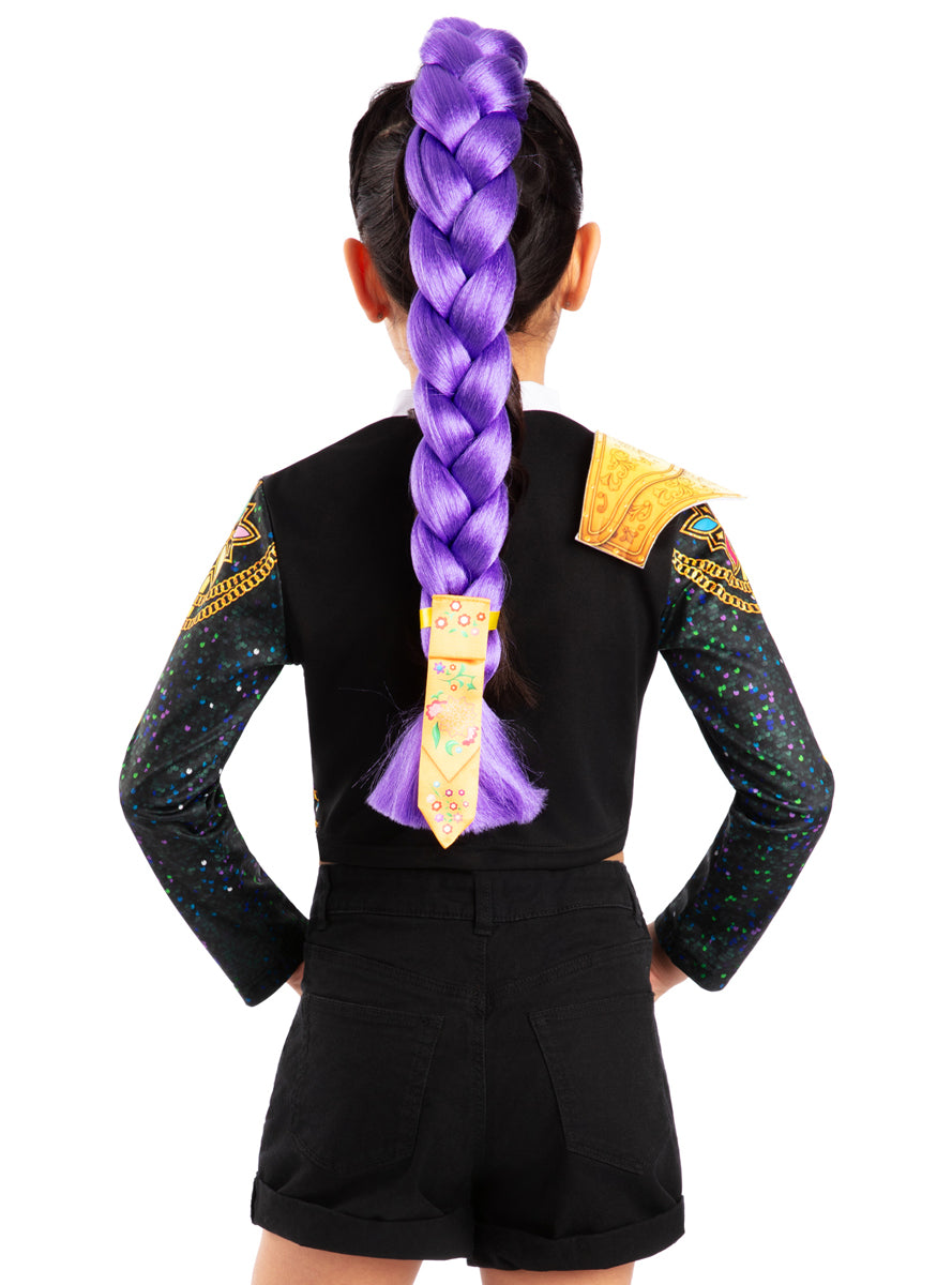 K Pop Demon Hunters Girls Deluxe Clip On Purple Costume Braid - Back Image