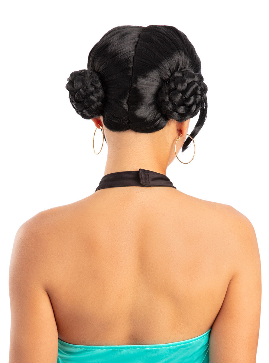 K Pop Demon Hunters Womens Black Zoey Costume Wig - Back Image