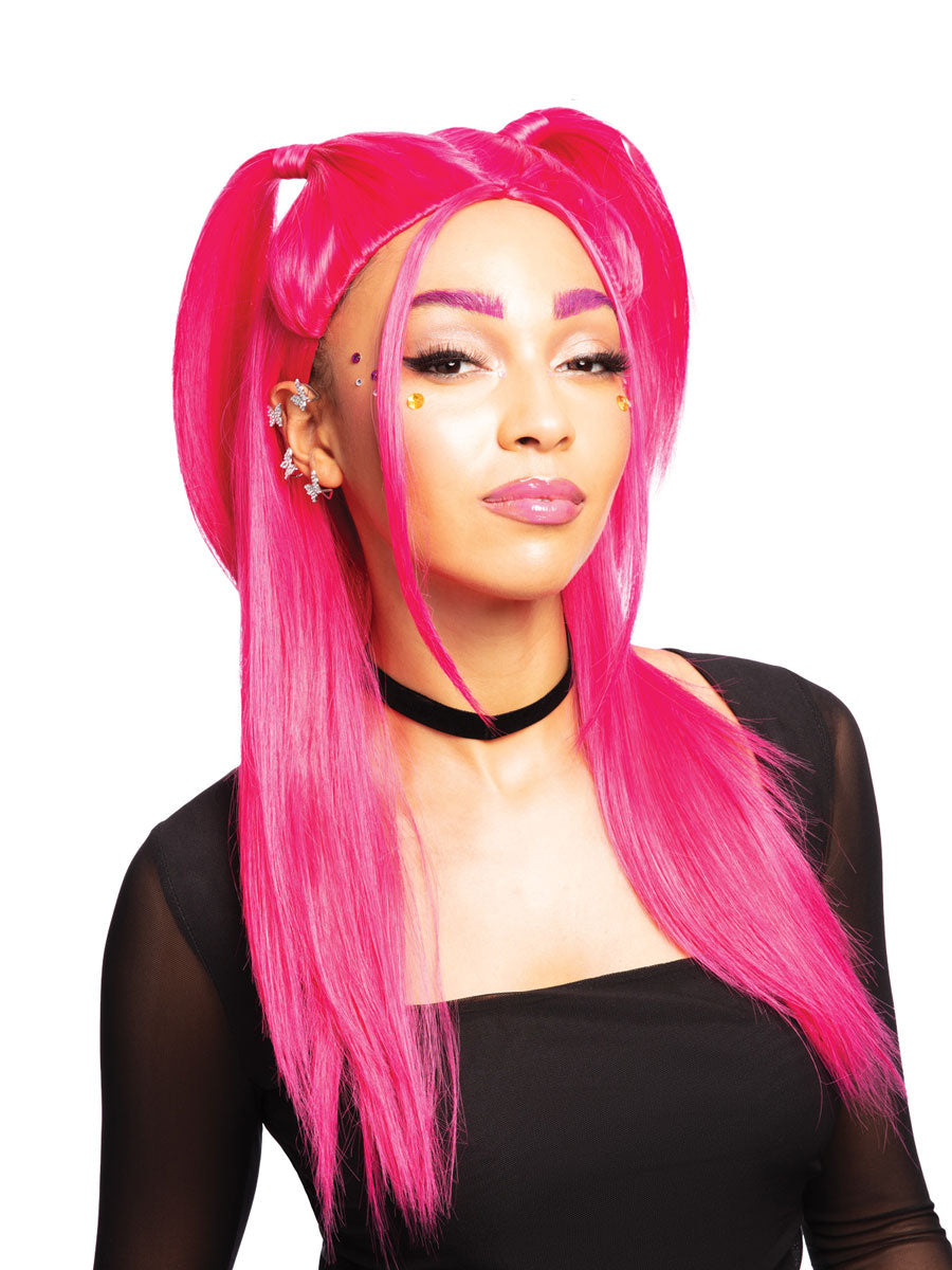 K Pop Demon Hunters Womens Pink Mira Costume Wig - Main Image