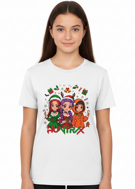 K-Pop Teen White Christmas Huntrix T-Shirt Main Image