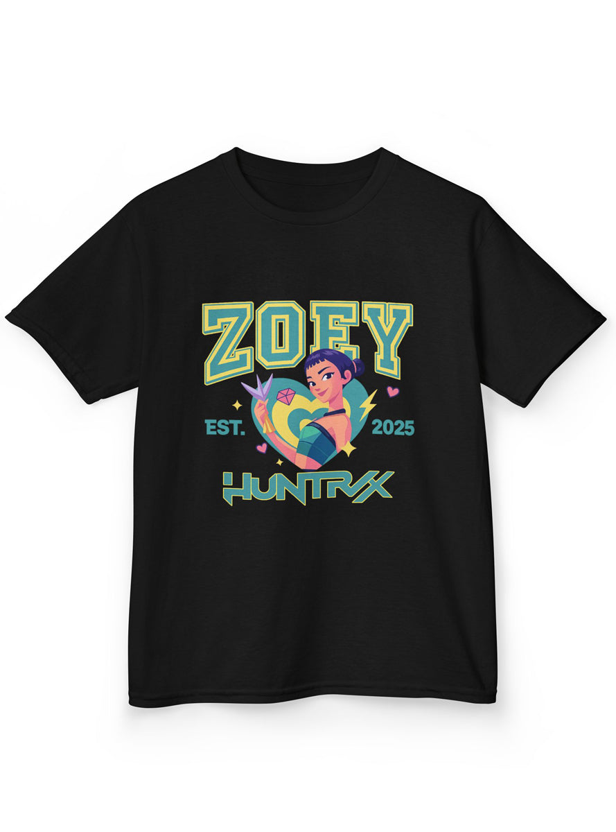 Kids Black T-Shirt with KPop Girl Band Rapper Zoey Print