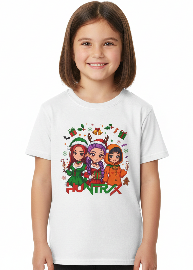 K-Pop Kids White Christmas Huntrix T-Shirt Main Image