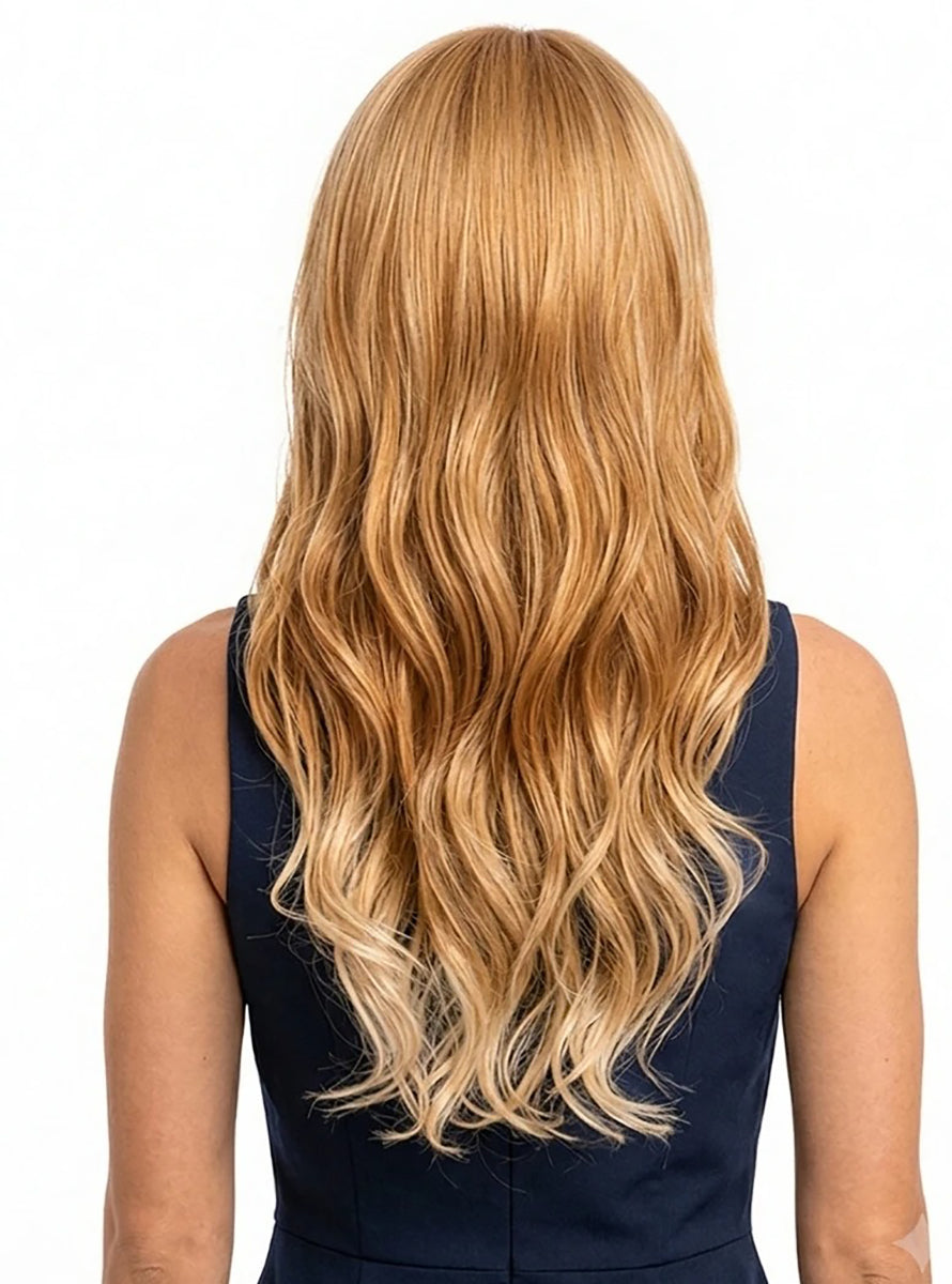 Kate Long Strawberry Blonde Wavy Wig with Side Fringe